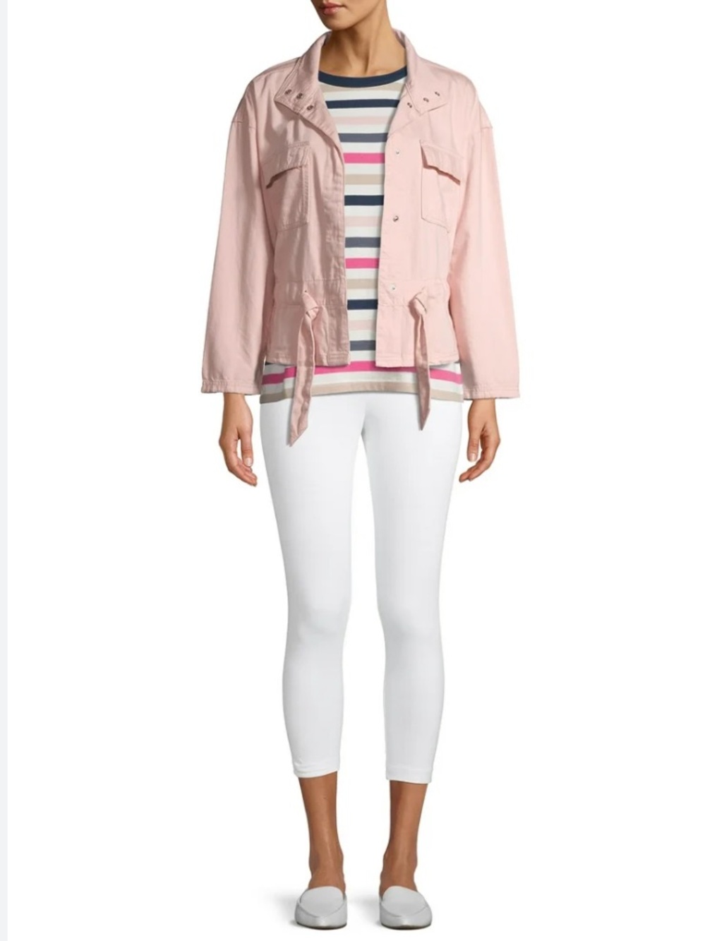 TIME & TRU Utility Jacket Drawstring Pink Women’s Size XL 16/18 - Picture 2 of 11